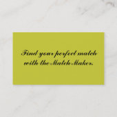 Cartes de visite de services de datation (Dos)