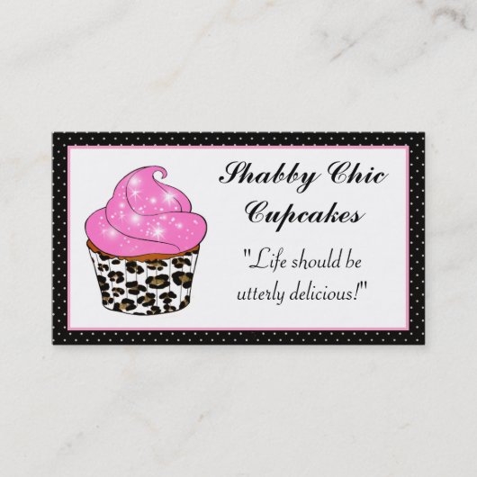 Cartes de visite de Shabby Chic Cupcake (Devant)