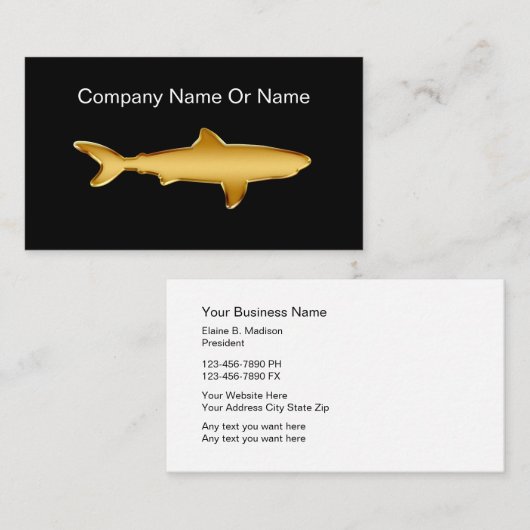 Cartes de visite de silhouette de requin (Devant / Derrière)