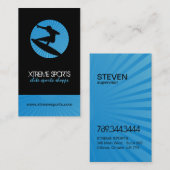 Cartes de visite de silhouette de surf (Devant / Derrière)