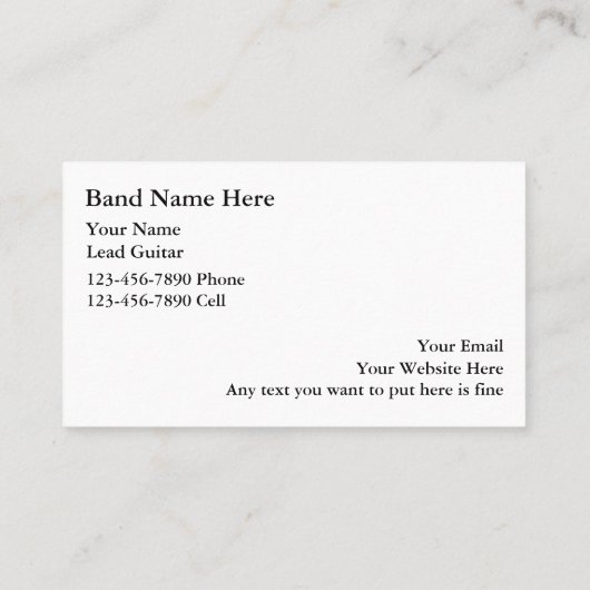 Cartes de visite de Simple Rock (Dos)