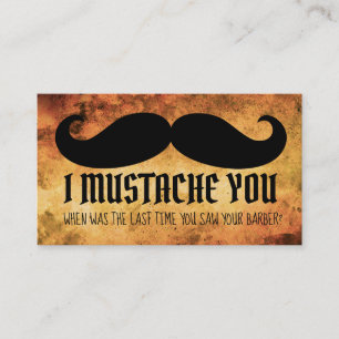 Cartes de visite de slogan de moustache