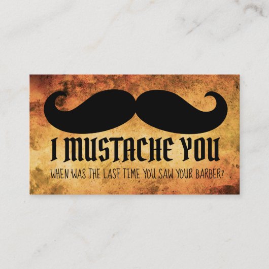 Cartes de visite de slogan de moustache (Devant)