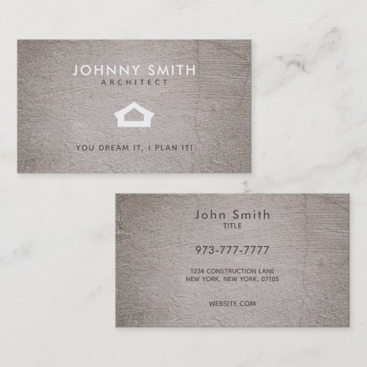 Cartes de visite de slogans d'architecte (Devant / Derrière)