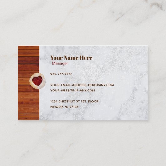 Cartes de visite de slogans de biscuits (Dos)