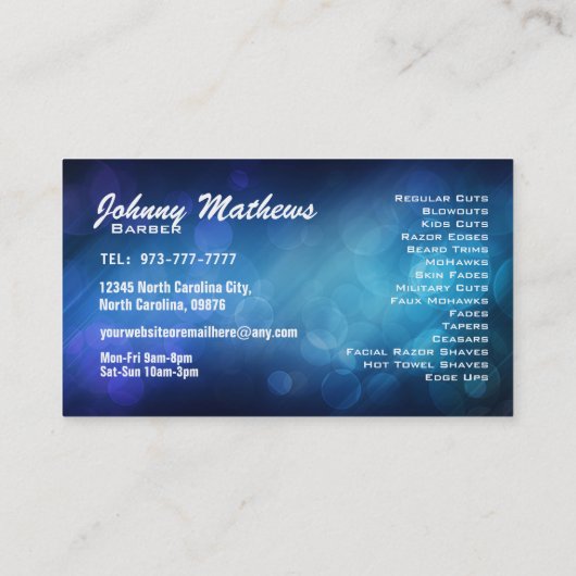 Cartes de visite de slogans de coiffeur (Dos)