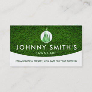 Cartes de visite de slogans de soin de pelouse