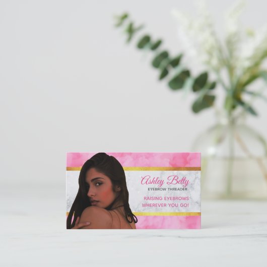 Cartes de visite de slogans de Threader de sourcil (Debout devant)