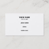 Cartes de visite de slogans de toiture et de voie (Dos)