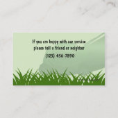 Cartes de visite de soin de pelouse (Dos)