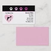 Cartes de visite de soin des animaux familiers (Devant / Derrière)