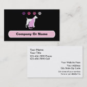 Cartes de visite de soin des animaux familiers (Devant / Derrière)