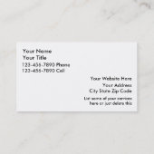 Cartes de visite de soin des animaux familiers (Dos)