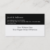 Cartes de visite de soin des animaux familiers (Dos)