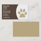 Cartes de visite de soin des animaux familiers (Devant / Derrière)
