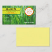 Cartes de visite de soins de pelouse (Devant / Derrière)
