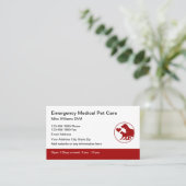 Cartes de visite de soins d'urgence pour animaux d (Debout devant)