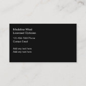 Cartes de visite de soins ophtalmologiques (Dos)