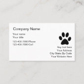 Cartes de visite de soins pour animaux (Dos)