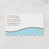 Cartes de visite de soins pour animaux (Dos)