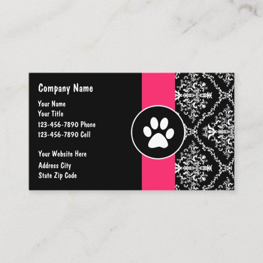 Cartes de visite de soins pour animaux (Devant)