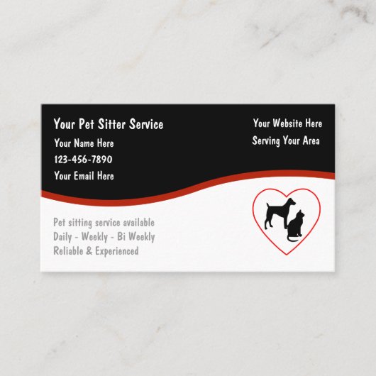 Cartes de visite de soins pour animaux (Devant)