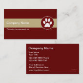 Cartes de visite de soins pour animaux (Devant / Derrière)
