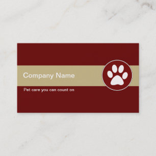 Cartes de visite de soins pour animaux