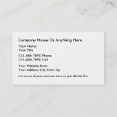 Cartes de visite de soins pour animaux (Dos)