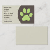 Cartes de visite de soins pour animaux (Devant / Derrière)