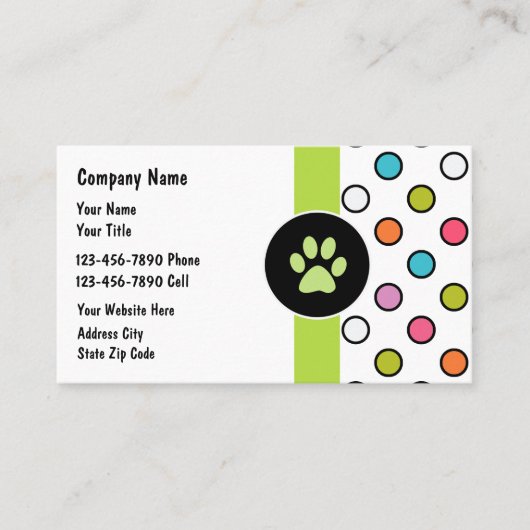 Cartes de visite de soins pour animaux (Devant)