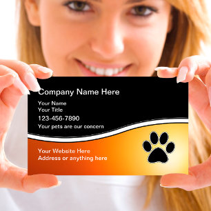 Cartes de visite de soins pour animaux