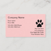 Cartes de visite de soins pour animaux (Dos)