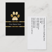 Cartes de visite de soins pour animaux (Devant / Derrière)