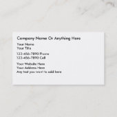 Cartes de visite de soins pour animaux (Dos)