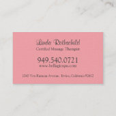 Cartes de visite de spa (Dos)