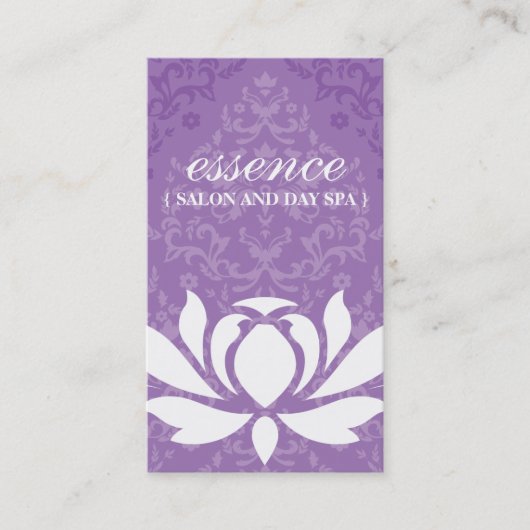 Cartes de visite de spa de jour de damassé (Devant)