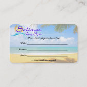 Cartes de visite de spa de jour de Solimar (Dos)