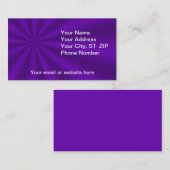 Cartes de visite de Starburst violet coloré (Devant / Derrière)