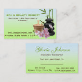 Cartes de visite de station de vacances de SPA et (Devant / Derrière)