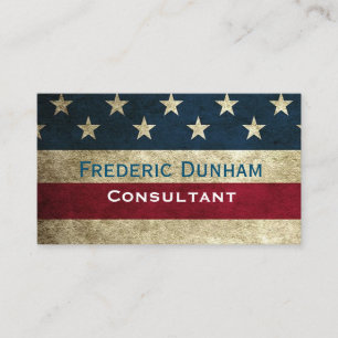 Cartes de visite de style rustique avec drapeau am