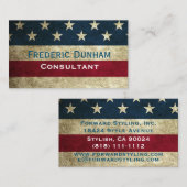 Cartes de visite de style rustique avec drapeau am (Devant / Derrière)