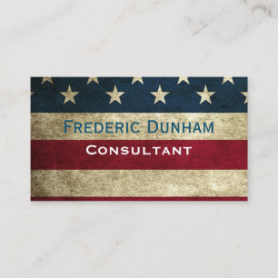 Cartes de visite de style rustique avec drapeau am