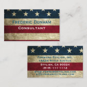 Cartes de visite de style rustique avec drapeau am (Devant / Derrière)