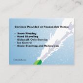 Cartes de visite de suppression de neige (Dos)