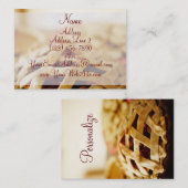 Cartes de visite de tarte cuits au four par (Devant / Derrière)