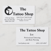 Cartes de visite de tatouage (Devant / Derrière)