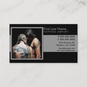 Cartes de visite de tatouage photo gris noir class