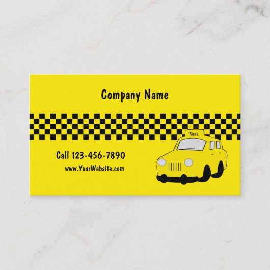 Cartes de visite de taxi (Devant)