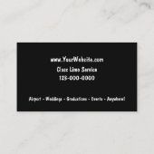 Cartes de visite de taxi (Dos)